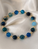 2049L Bransoletka kamień naturalny agat na gumce jubilerskiej